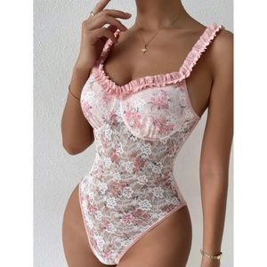 Soft stretchy floral bodysuit